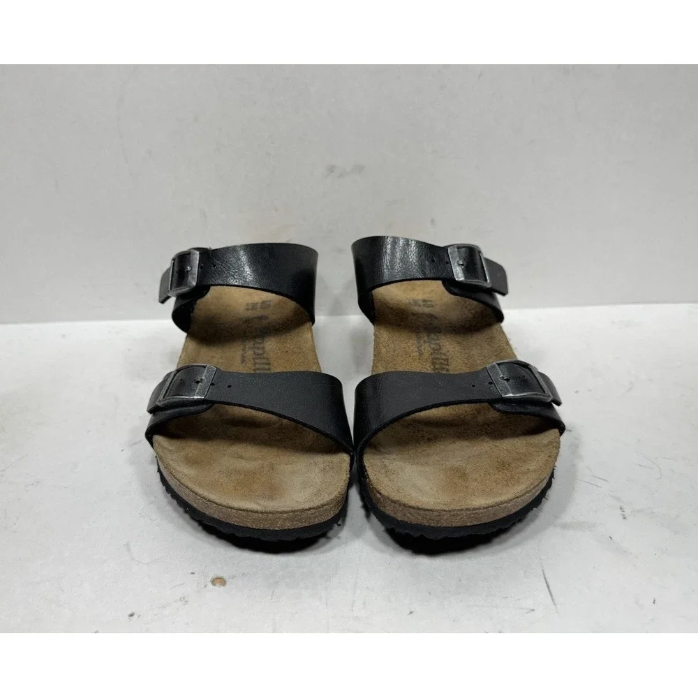 Birkenstock Papillio Dorothy Black Double Strap Wedge Sandals Womens Size 9 N